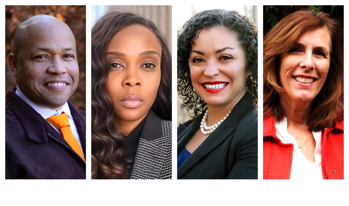 Michael N. Johnson, Jennifer Moore, Wendy Padilla and Cindy Shriner are among seven candidates running for three seats on the Orange County Board of Education in 2024.
