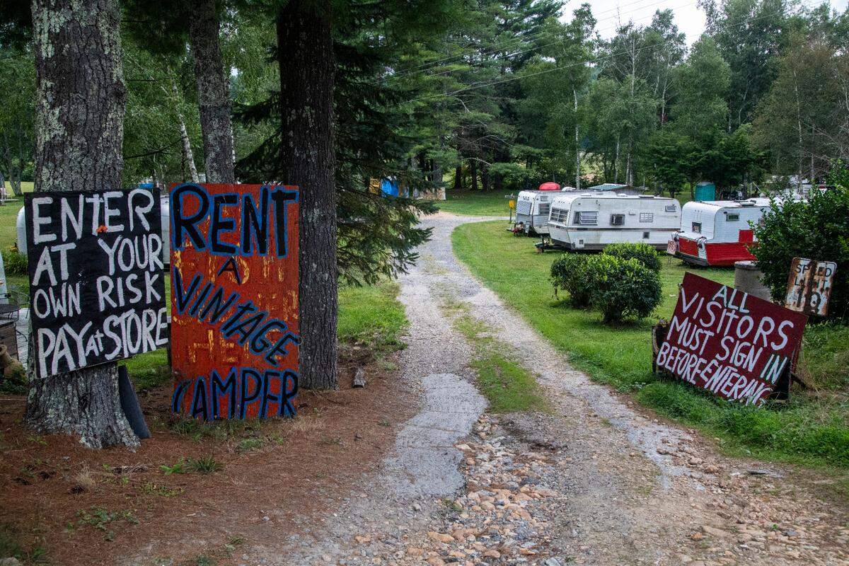 Wild Woody’s Records and More in Laurel Springs features vintage camper rentals a vast record shop, a bar, a concert stage, collectables and antiques and more.