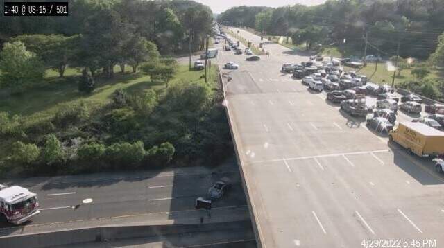 Crash closes all lanes of I-40 near 15-501 in Durham NC, Detour ...