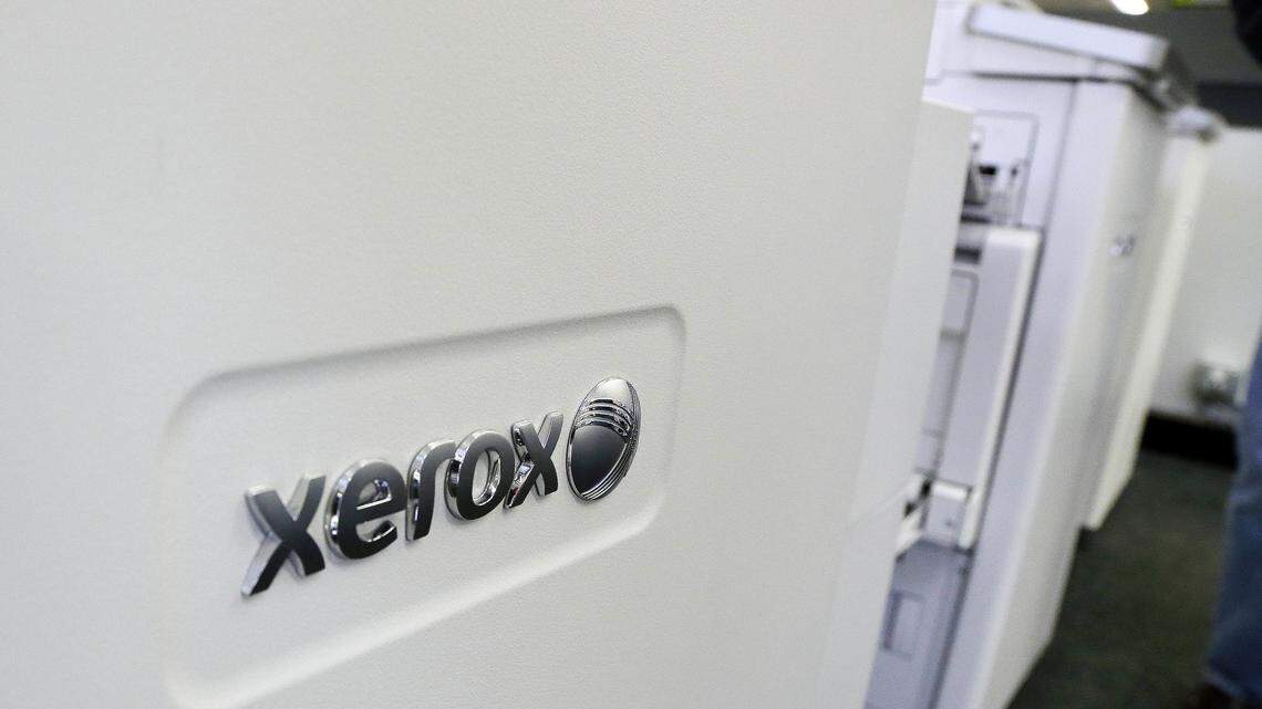 This Tuesday, May 24, 2016, file photo shows Xerox copiers at a store in North Andover, Mass.