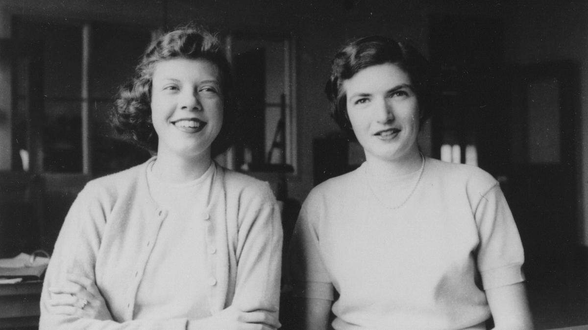 Mathematicians Pat Boyd, left, and Margaret Block were among the “human computers” doing calculations at the Langley aeronautical research center in Hampton, Virginia, in the 1950s. Block grew up in Kinston, North Carolina, and graduated from Meredith College in Raleigh in 1951.