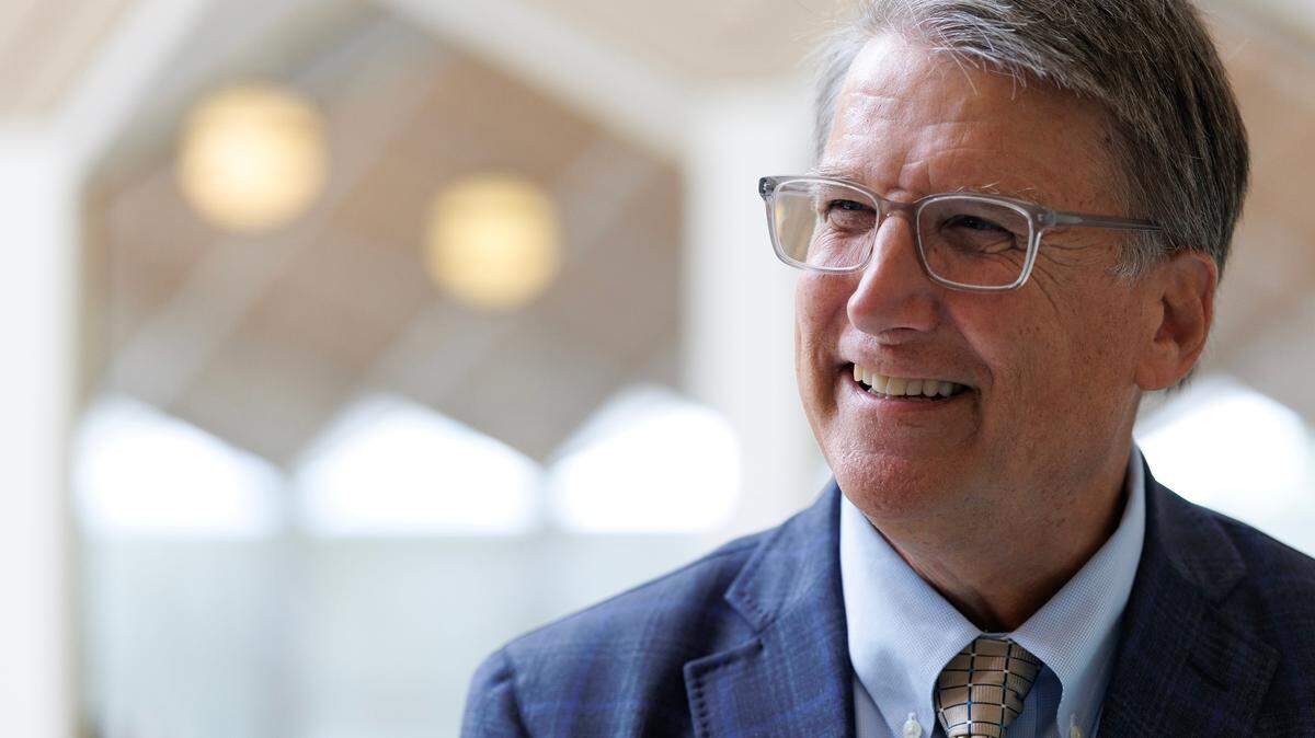 Former North Carolina Republican Gov. Pat McCrory smiles following special ceremonies to honor former U.S. Sen. Elizabeth Dole at the Legislative Building on Wednesday, June 4, 2025, in Raleigh, N.C.