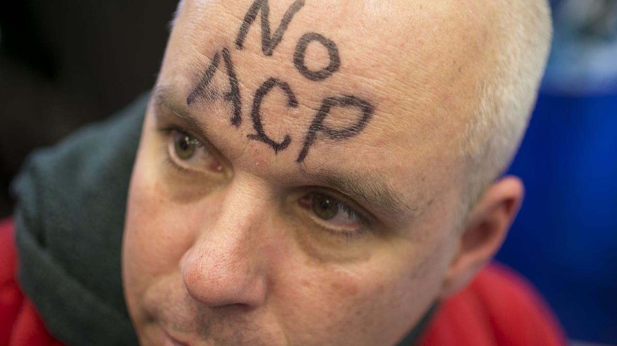 Greg Yost of Mars Hill, N.C. takes a seat in the lobby of North Carolina Governor Roy Cooper’s office in the Administration Building during a protest of the recently approves Atlantic Coast Pipeline on Friday, February 2, 2018 in Raleigh, N.C. Approximately 30 people started the peaceful protest on Friday morning. test