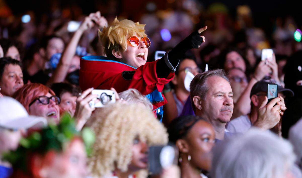 Fans cheer on contestants during the costume contest at GalaxyCon Raleigh at the Raleigh Convention Center Saturday, July 29, 2023.