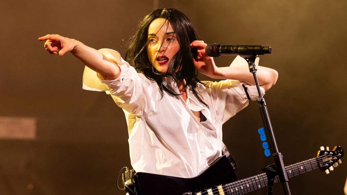 St. Vincent performs on the final night of the 2024 Hopscotch Music Festival in Raleigh, N.C., Saturday, Sept. 7, 2024.