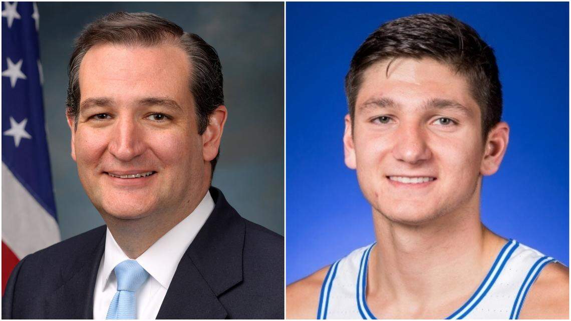 Comparisons have been made for years between Sen. Ted Cruz, left, and former Duke University guard Grayson Allen.