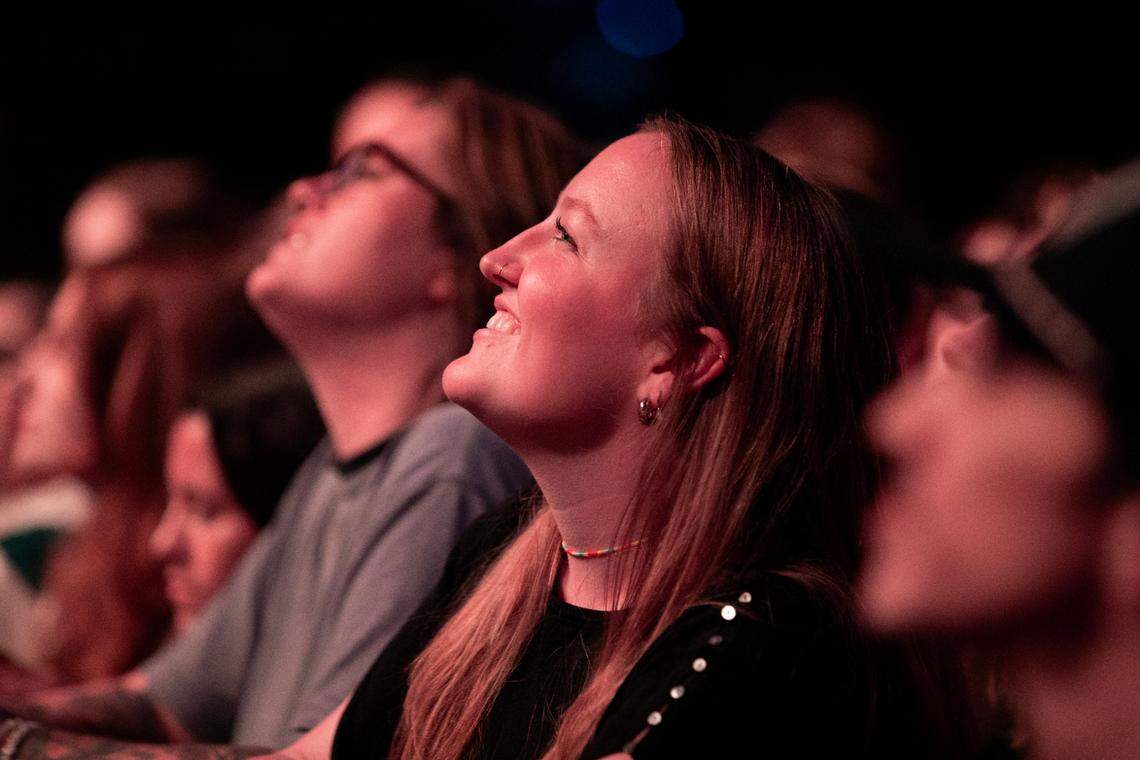 Rainbow Kitten Surprise in concert at Raleigh, N.C.’s Lenovo Center, Saturday night, Oct. 26, 2024.