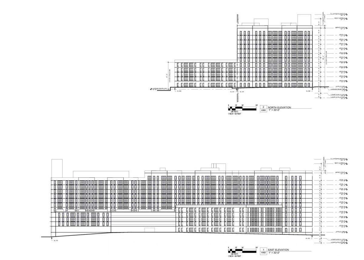The 12-story housing development that will be built on the site of the former Brownstone Hotel calls for 1,069,715 square feet. It will have a total of 1,951 rooms.