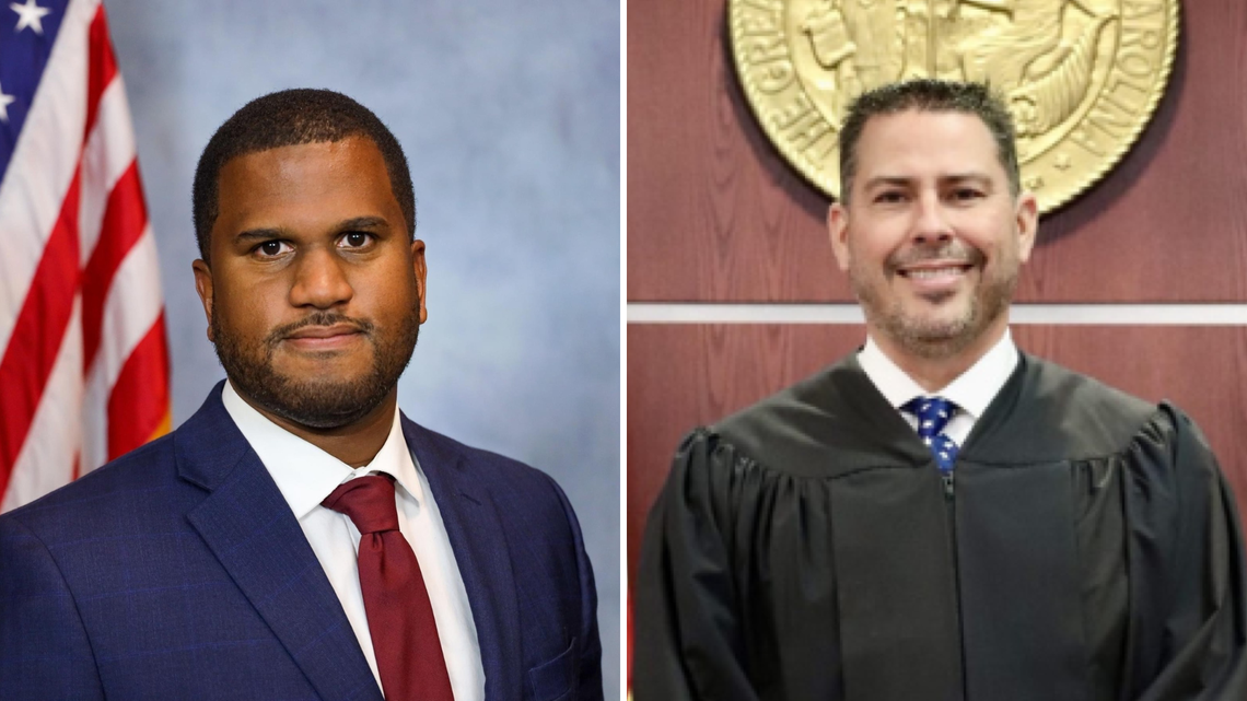 Democrat Martin Moore, left, and Republican Chris Freeman, right, are running for NC Court of Appeals seat 15.