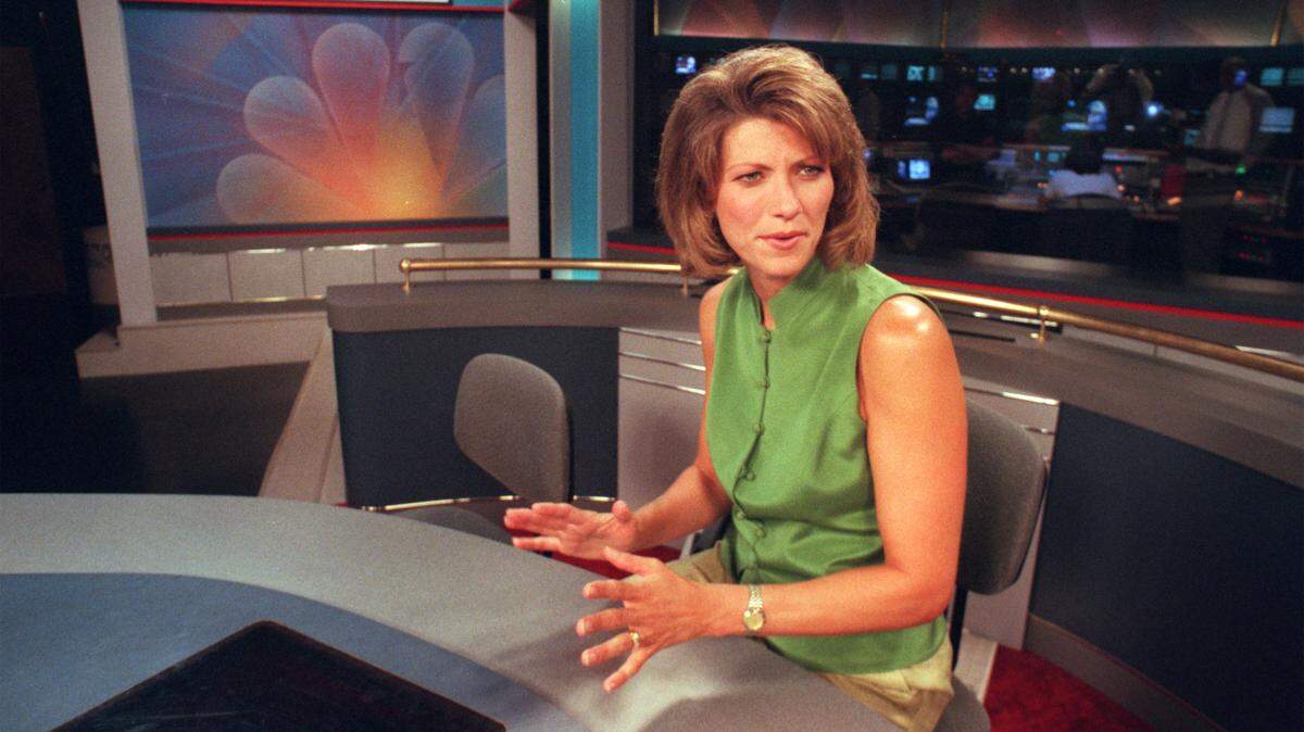 Donna Gregory on the set of WNCN in 1997.