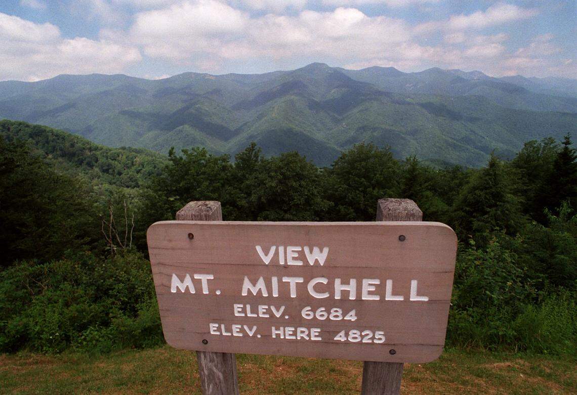 A view of Mount Mitchell from the Blue Ridge Parkway.