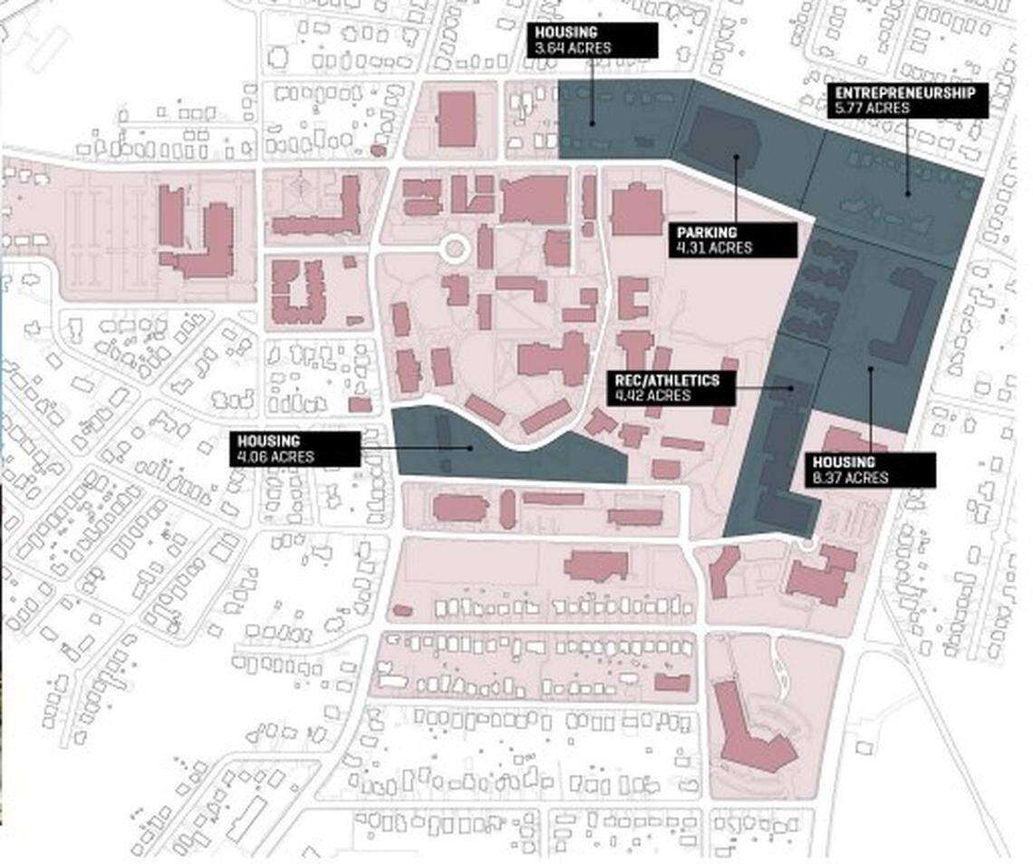 Map displaying phase one of the Millennial Campus. Phase one will come to a close as the construction of NCCU’s new School of Business building wraps up in the next 45 days.