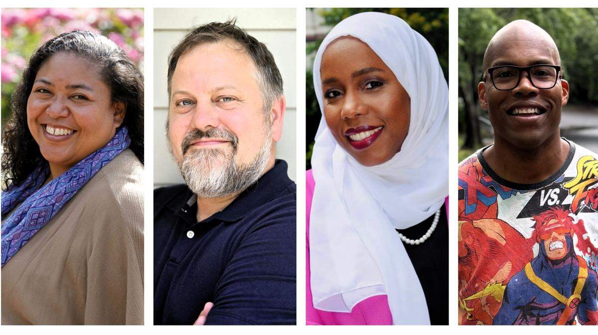 The winners of the 2025 Chapel Hill Town Council race were: incumbent Camille Berry (from left), newcomer Wes McMahon, incumbent Paris Miller-Foushee, and newcomer Louie Rivers III.