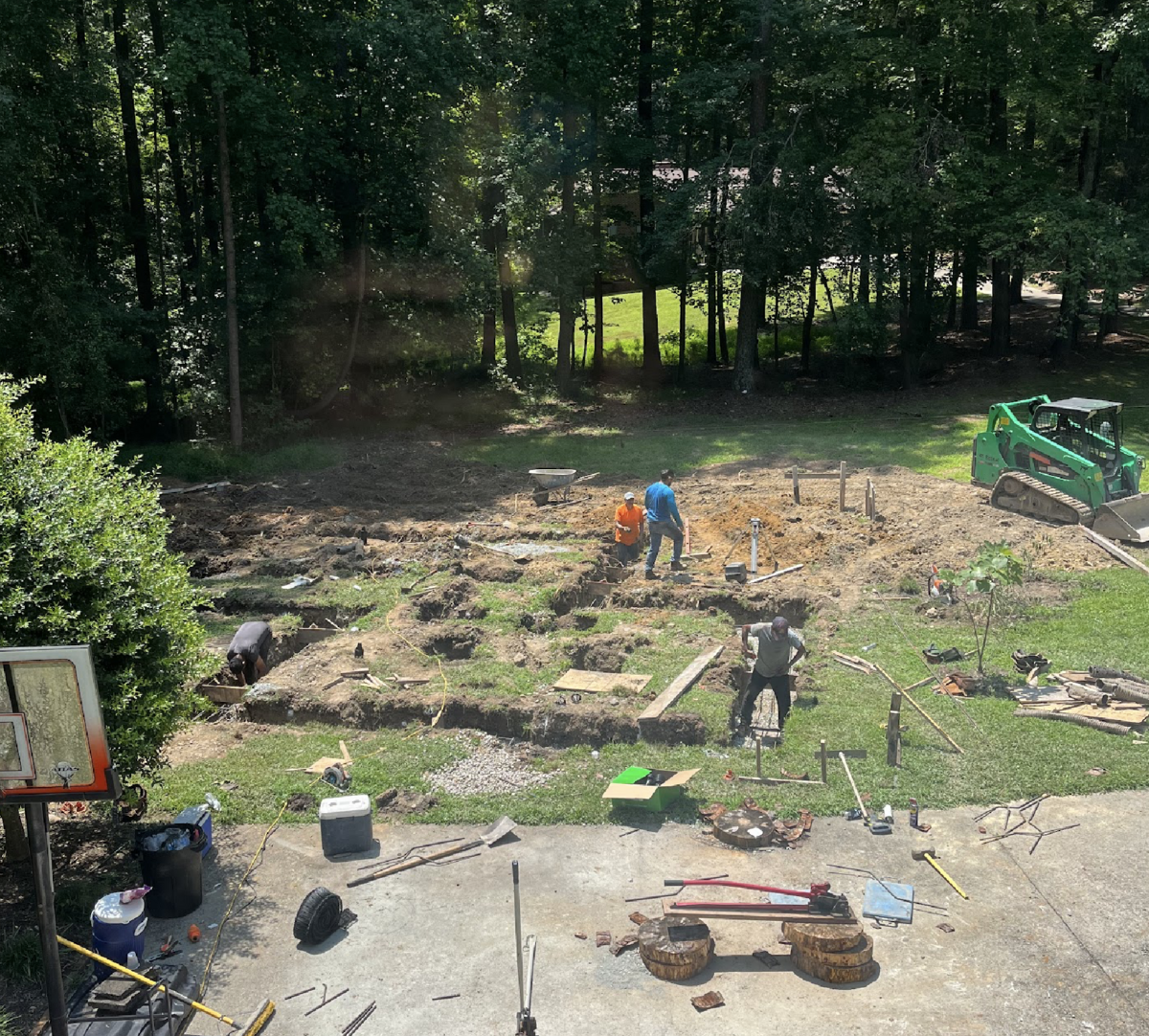 An accessory dwelling unit under construction at Alloway Court in Raleigh’s Patrick Commons subdivision.