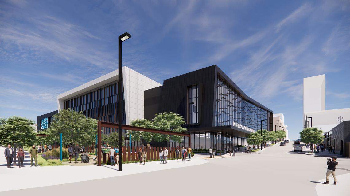 A rendering of the southwest corner of the planned Raleigh Convention Center expansion.