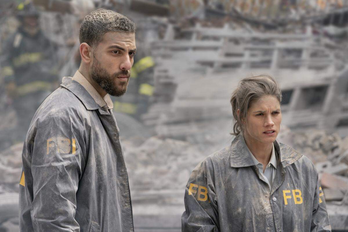 Zeeko Zaki, left, and Missy Peregrym as FBI agents in New York City in the CBS drama “FBI.”