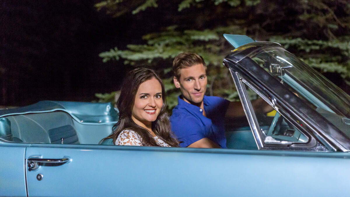 Danica McKellar, left, and Andrew Walker in the Hallmark Movie “Love in Design.”