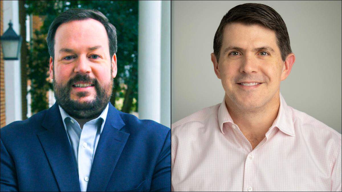 Democrat Wesley Harris, left, and Republican Brad Briner are vying to be the state’s next treasurer