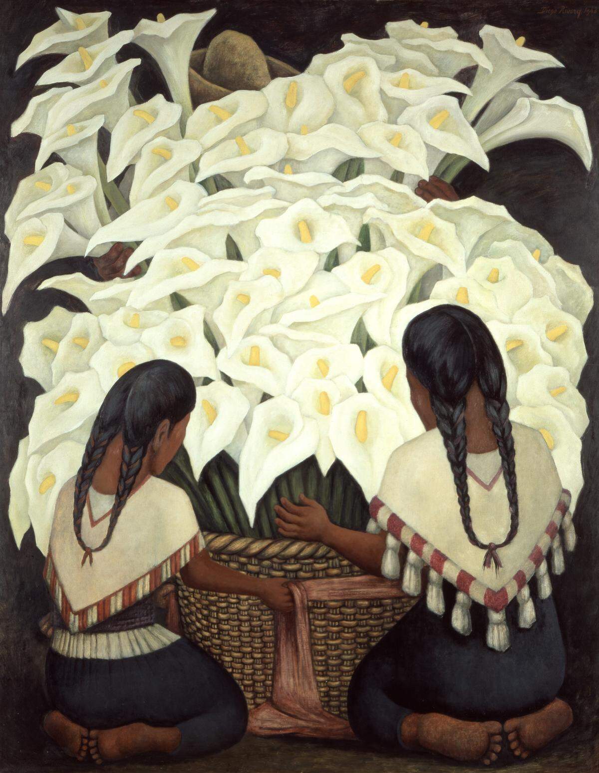 “Calla Lilly Vendor” by Diego Rivera (1943) is part of “Frida Kahlo, Diego Rivera and Mexican Modernism from the Jacques and Natasha Gelman Collection.”