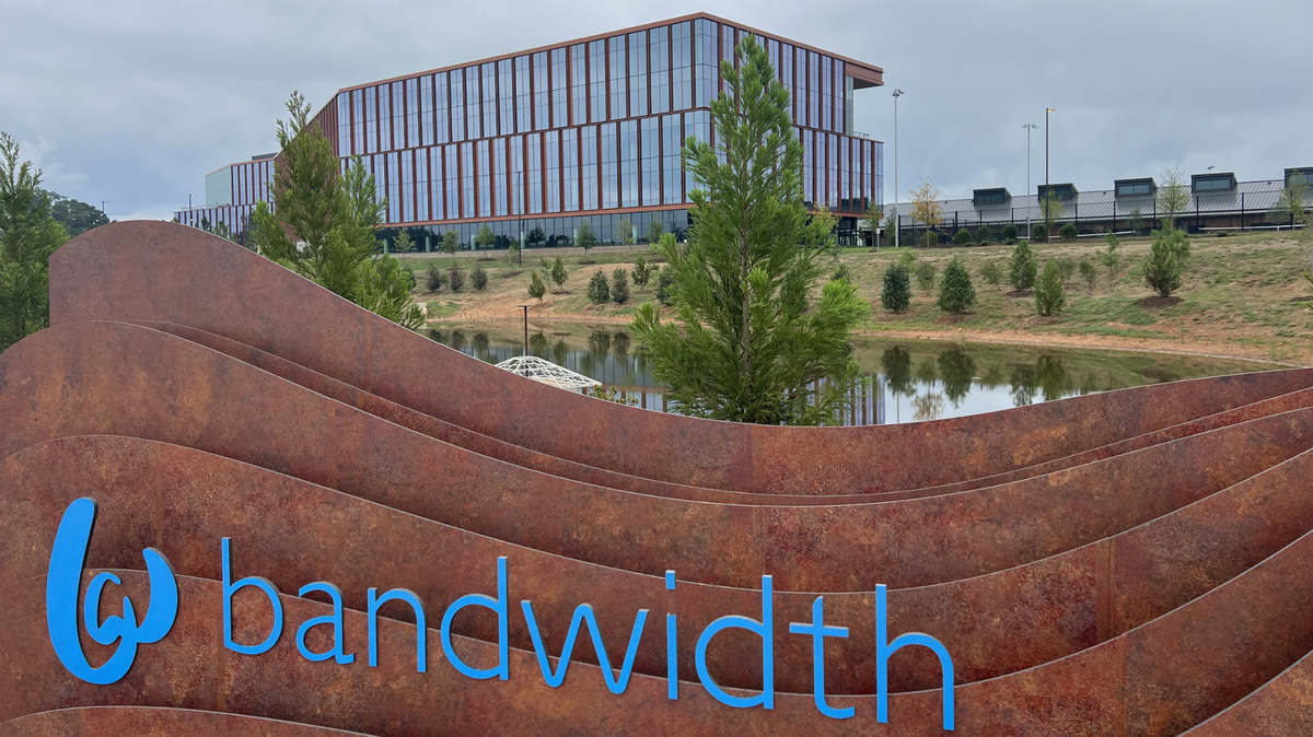 Bandwidth’s sprawling new 533,000-square-foot campus off Edward Mills Road in west Raleigh.