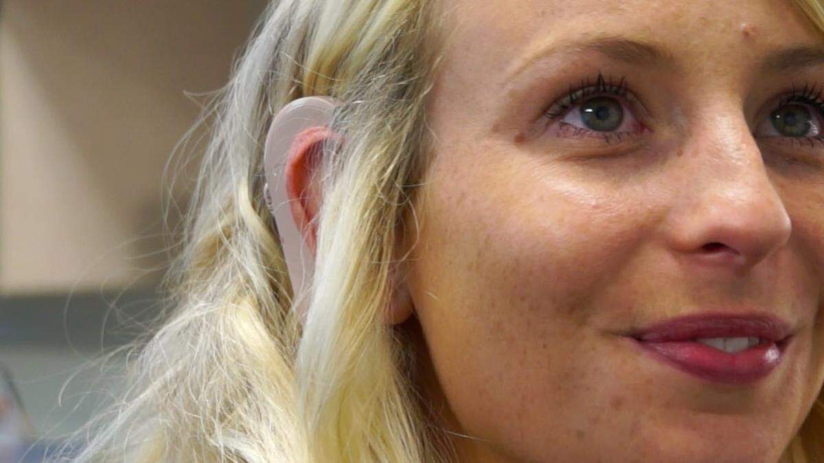 Alexis Nye was born profoundly deaf and has two cochlear implants that allow her to hear sounds of traffic and lectures in her audiology classes, and the voices of her friends and loved ones.
