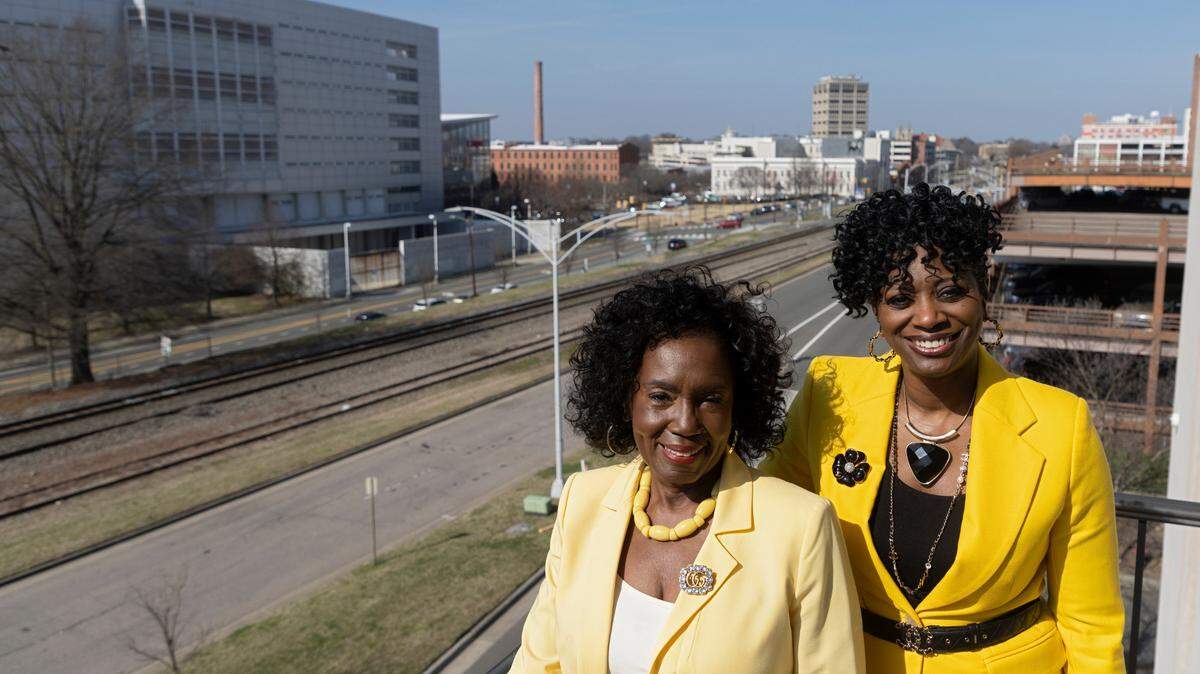 Durham County Chair Brenda Howerton and Manager Kimberly Sowell are photographed in Durham, N.C. on Wednesday, Feb. 22, 2023.