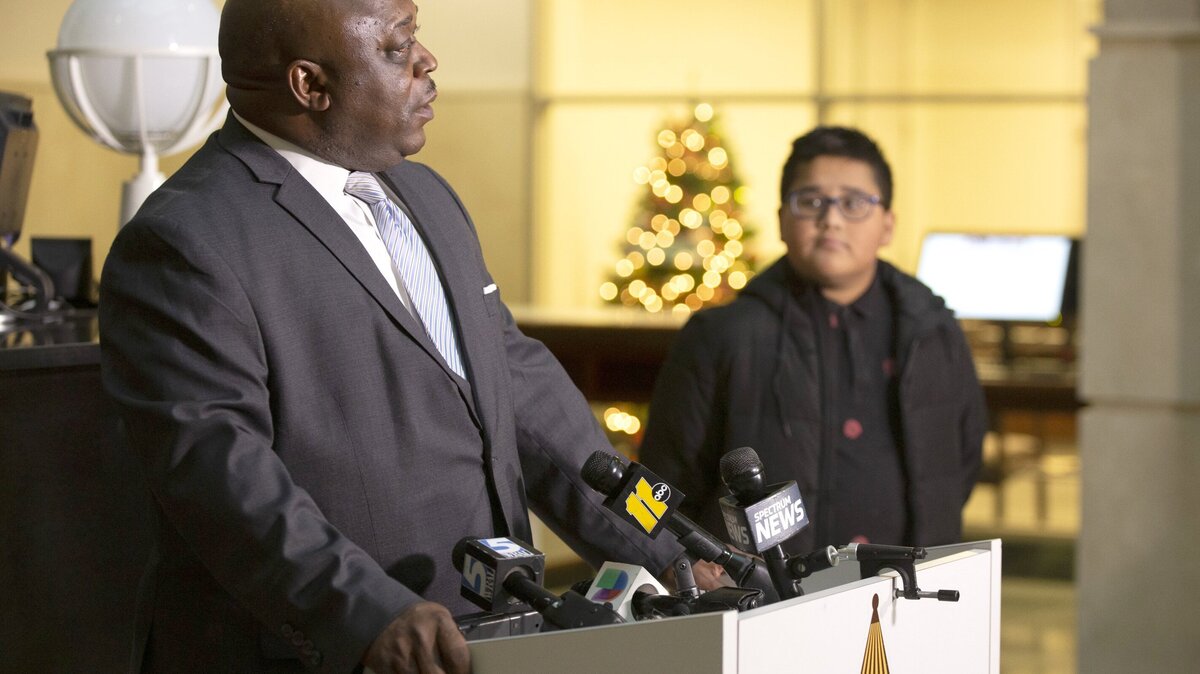 Wake County Sheriff Gerald Baker announces the end of his department’s participation in the 287g, a program allowing them to collaborate with ICE to detain people living in the United States illegally, during a press conference on Friday, Dec. 7, 2018, in Raleigh, NC.