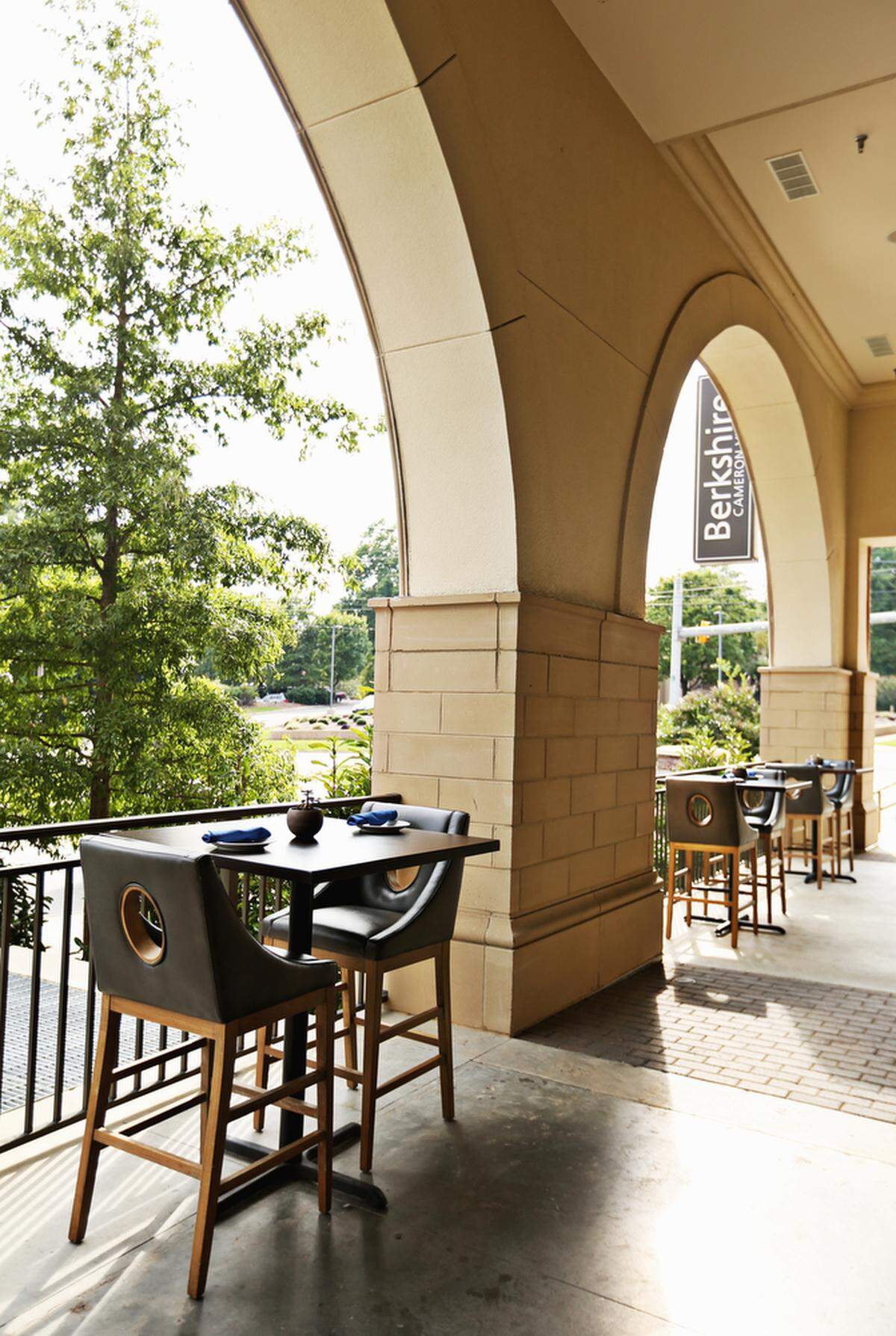 The Cameron Village restaurant, so.ca., offers a variety of outdoor and patio seating in addition to its cosmopolitan dining room.