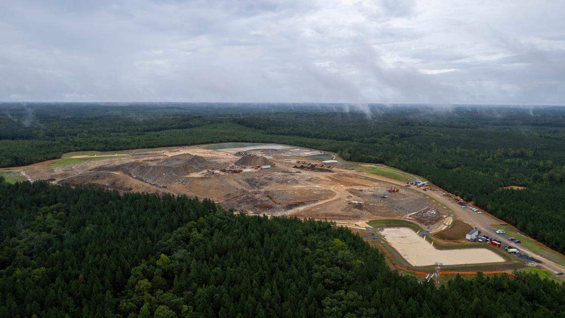 Dominion is seeking an air permit from the N.C. Department of Environmental Quality that would allow it to build and operate a liquefied natural gas storage facility near Rougemont in Person County. This aerial view taken August 6 shows the plant’s site.