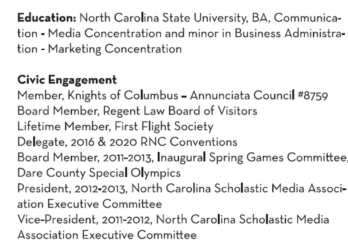 Part of Jordan Hennessy’s bio in Coastal Affordable Housing’s proposal to Dare County