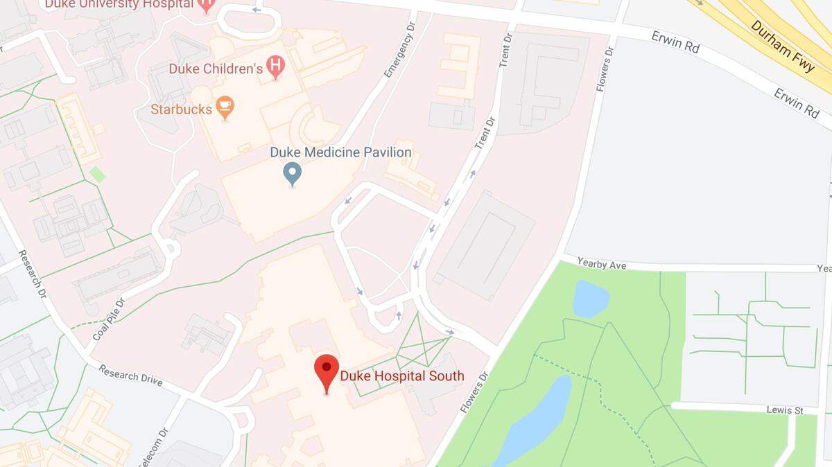 The Duke South area of Duke University Medical Center in Durham, N.C., where a fire damaged a section of the pharmacy on Monday, April 16, 2018.