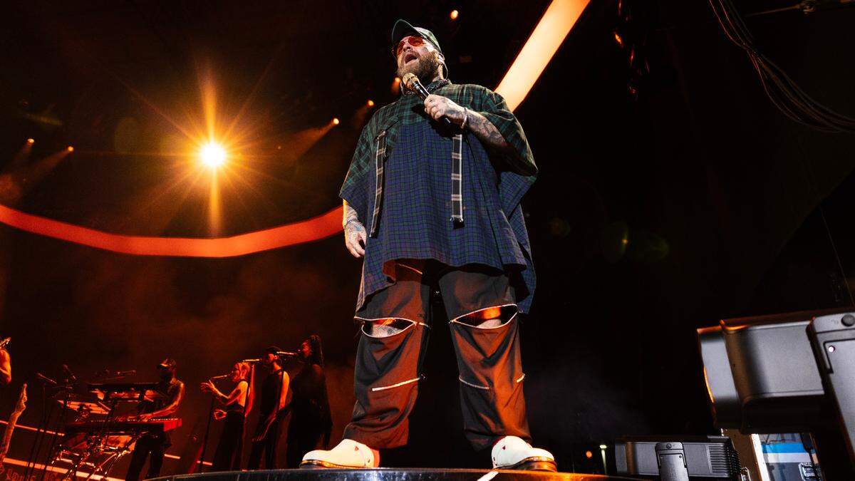 Teddy Swims in concert, Saturday night, May 17, 2025 at Raleigh, N.C.’s Red Hat Amphitheater.