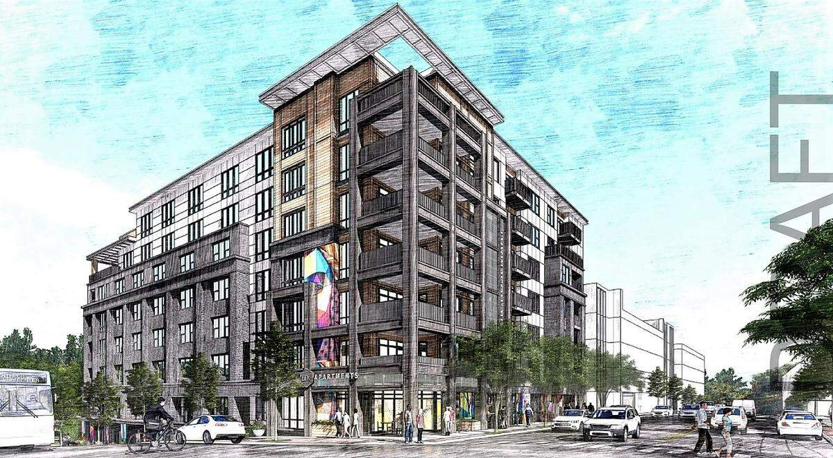 Roughly 2,400 square feet of retail could fill the ground-floor space in this apartment building slated for the corner of East Rosemary and North Columbia streets in downtown Chapel Hill. The project could include a second retail space on North Columbia Street.
