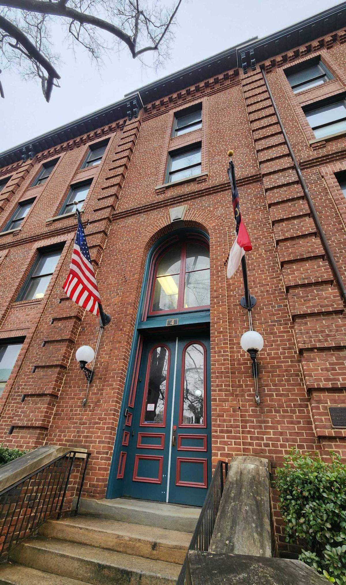 The N.C. Department of Labor building on Edenton Street, facing the Capitol square in downtown Raleigh.