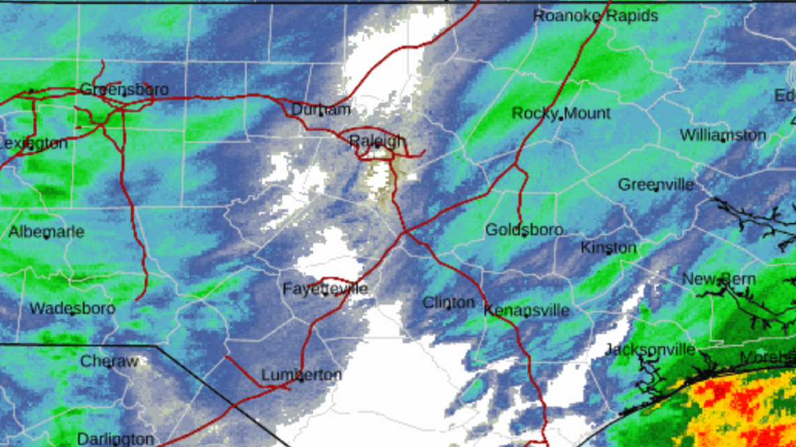 Raleigh was in the dreaded ‘dry slot’ again while the rest of the state got snow