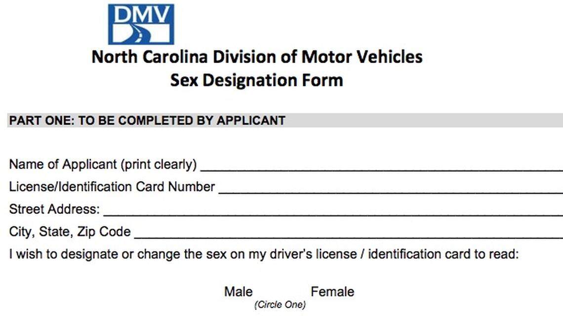 The N.C. Division of Motor Vehicles began using a new form this week to allow people to request a change of gender on their driver’s license or ID card. The form includes a section where a licensed health care or social services worker can attest to the applicant’s gender identity.
