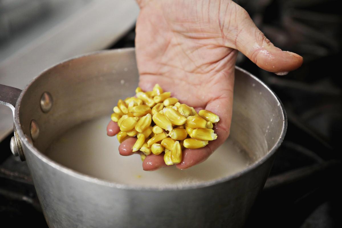 Ex-Voto chef Dallas Howard makes tacos from freshly ground Oaxacan corn in the restaurant’s commissary kitchen at the Kitchen Archive in Raleigh in advance of a pop-up dinner, Feb. 10, 2019.