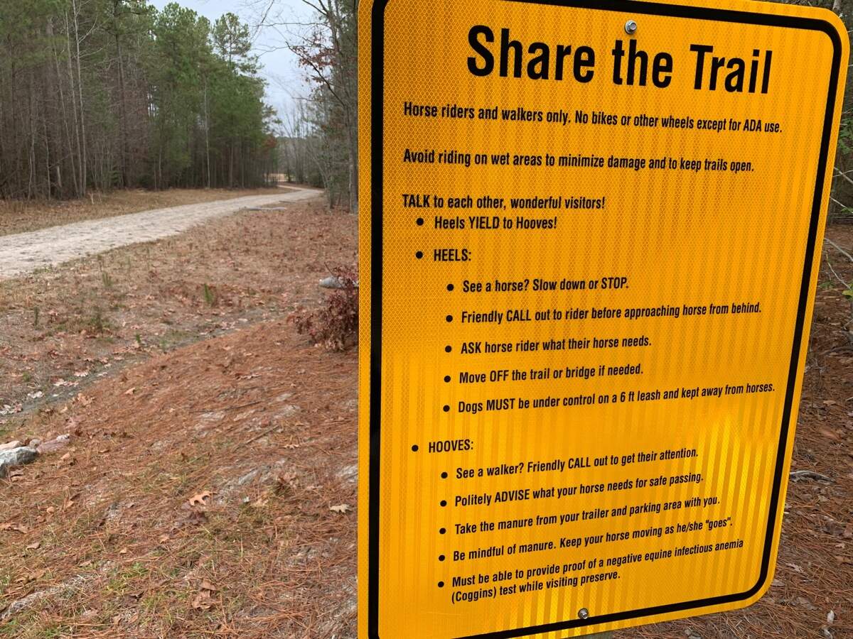 The trails at Sandy Pines Preserve near Wendell were designed for horses but are also popular with hikers.