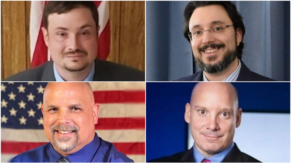 Candidates clockwise from top left: Kevin Hayes, Constitution Party candidate for Senate; Steven DiFiore, Libertarian candidate for governor; Shannon Bray, Libertarian candidate for Senate and Al Pisano, Constitution Party candidate for governor.