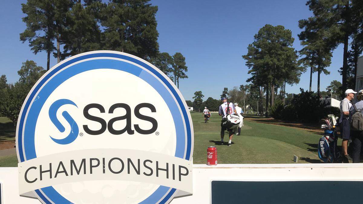 The opening round of the SAS Championship was played in perfect golf weather on Oct. 12, 2018, a day after Tropical Storm Michael dumped 3.5 inches of rain on the Prestonwood Country Club course in Cary.