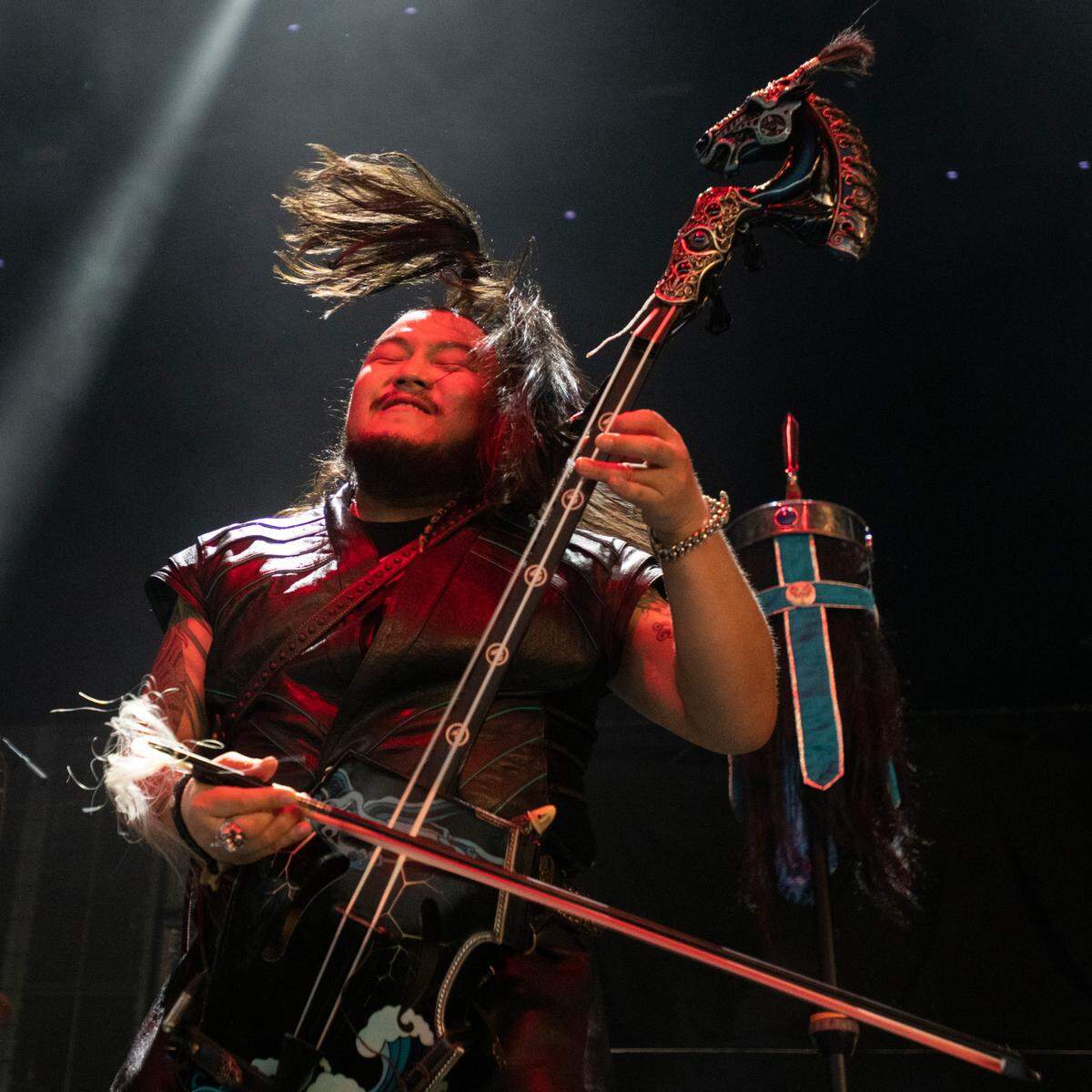 The Hu, a Mongolian metal band, opens for Five Finger Death Punch and Megadeth in concert at Raleigh, N.C.’s Coastal Credit Union Music Park at Walnut Creek, Wednesday night, Sept. 7, 2022.
