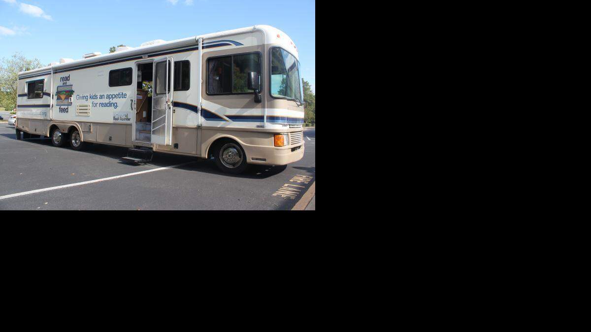 Read and Feed sends out RVs such as this one, filled with books, to communities where students may struggle with reading and have little access to books.
