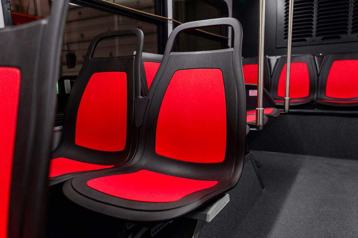 New buses in the GoRaleigh fleet will have hard vinyl seats like these that are easier to clean and maintain.