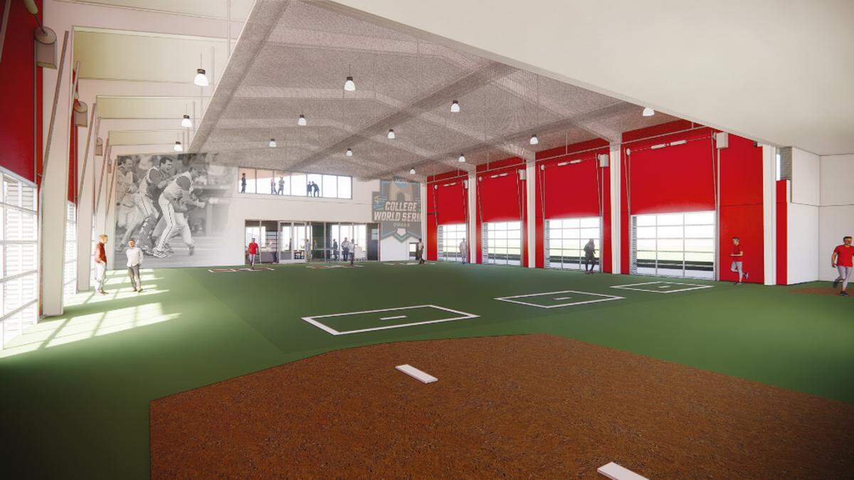 A rendering of the batting facility, part of improvements proposed for N.C. State’s Doak Field.