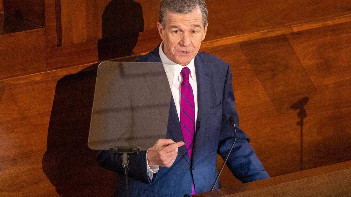N.C. Gov. Roy Cooper delivers his State of the State address to a joint session of the N.C. General Assembly on Monday, March 6, 2023.