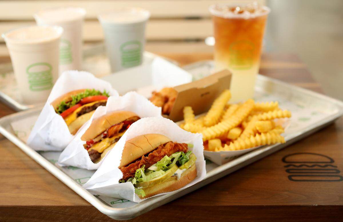 Shake Shack serves hamburgers, chicken sandwiches and crinkle-cut fries. 