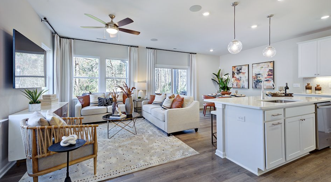 Inside a new model townhome in Taylor Morrison’s new Silverstone Townes in Knightdale.