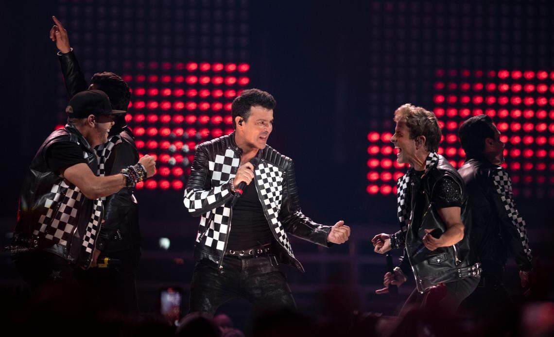 New Kids on the Block in concert on the “Mixtape 2022 Tour” at Raleigh, N.C.’s PNC Arena, Friday night, July 22, 2022.
