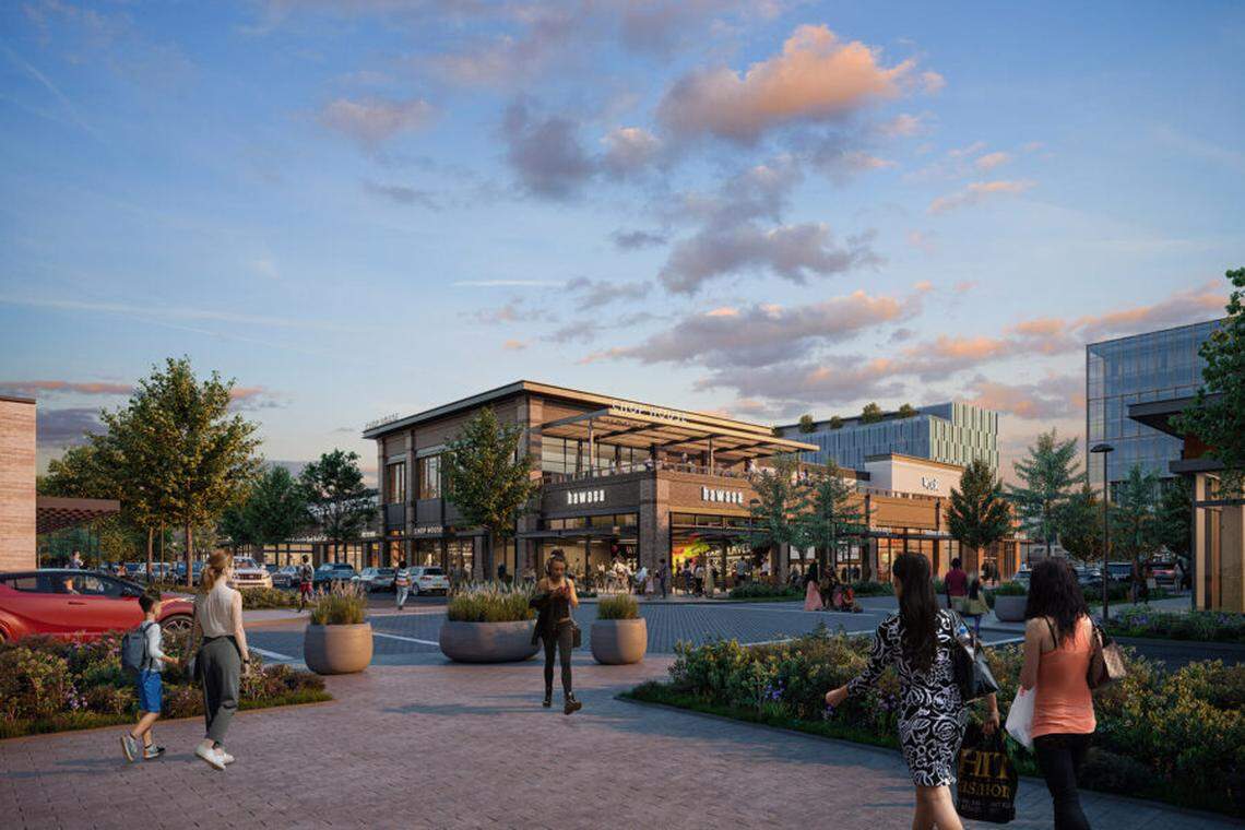A rendering of the envisioned redevelopment of the Cary Towne Center named Carolina Yards and slated for completion in 2022.