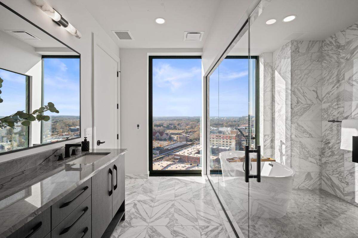 Inside The Novus: photos of staged Unit 2205 at 400 W. Main St. in Durham.